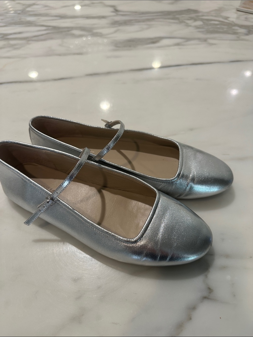 Seed Heritage Silver Mary Jane Ballet Flats